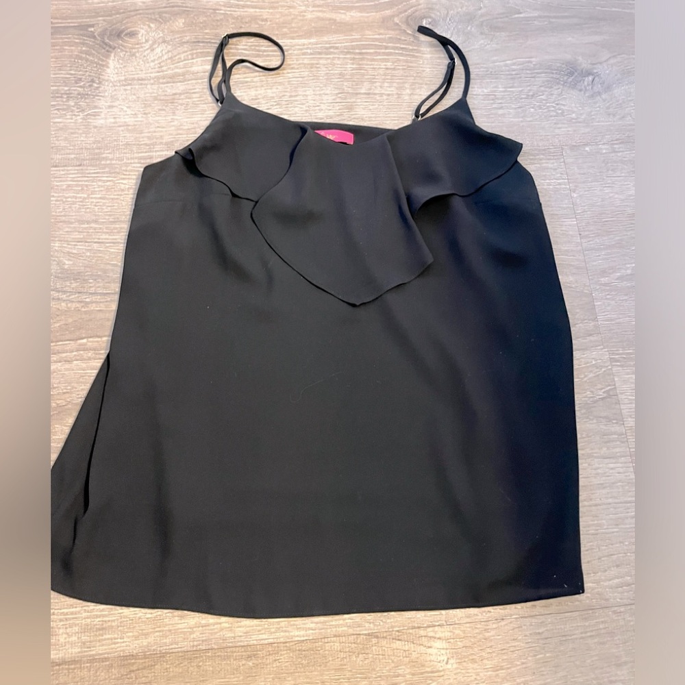 New Without Tags Lilly Pulitzer Black Ruffle tank top size Small. Never Worn
